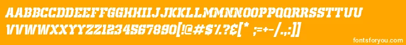 OldSchoolUnitedStencilItalic Font – White Fonts on Orange Background