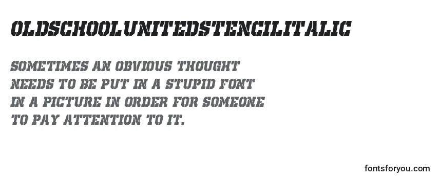 OldSchoolUnitedStencilItalic-fontti