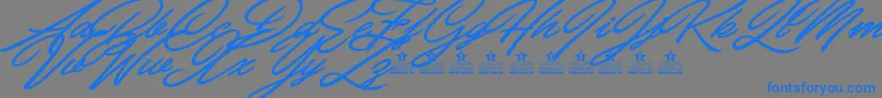 CarolinaHillsPersonalUse Font – Blue Fonts on Gray Background