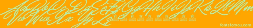 CarolinaHillsPersonalUse Font – Green Fonts on Orange Background