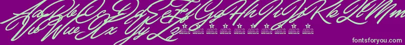 CarolinaHillsPersonalUse Font – Green Fonts on Purple Background