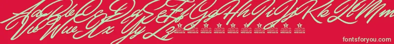 CarolinaHillsPersonalUse Font – Green Fonts on Red Background