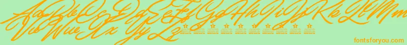 Шрифт CarolinaHillsPersonalUse – оранжевые шрифты на зелёном фоне