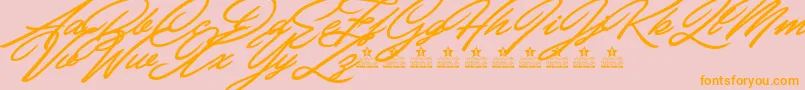 CarolinaHillsPersonalUse Font – Orange Fonts on Pink Background