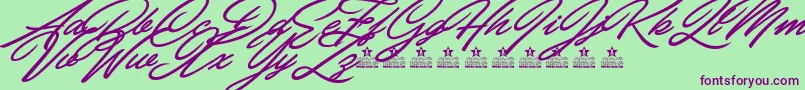 CarolinaHillsPersonalUse-Schriftart – Violette Schriften auf grünem Hintergrund