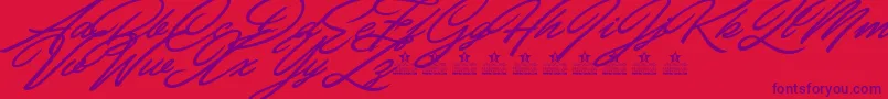 CarolinaHillsPersonalUse Font – Purple Fonts on Red Background