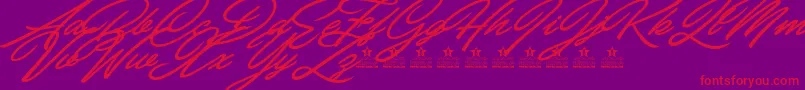 CarolinaHillsPersonalUse Font – Red Fonts on Purple Background