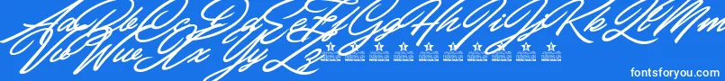 CarolinaHillsPersonalUse Font – White Fonts on Blue Background