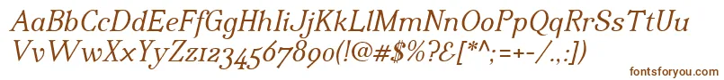 IrianisadfstdItalic.ttc Font – Brown Fonts on White Background
