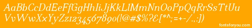 IrianisadfstdItalic.ttc Font – White Fonts on Orange Background