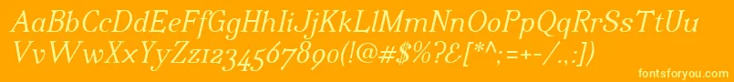 IrianisadfstdItalic.ttc Font – Yellow Fonts on Orange Background