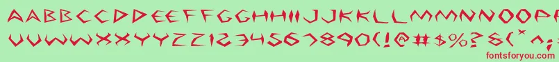 フォントArgos2e – 赤い文字の緑の背景