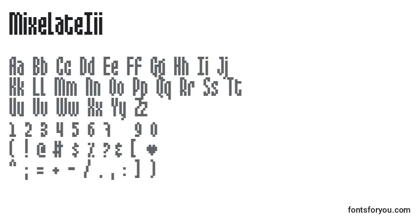 Fuente MixelateIii - alfabeto, números, caracteres especiales
