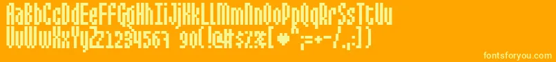 MixelateIii Font – Yellow Fonts on Orange Background