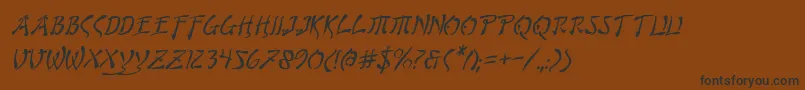 Czcionka BushidoItalic – czarne czcionki na brązowym tle