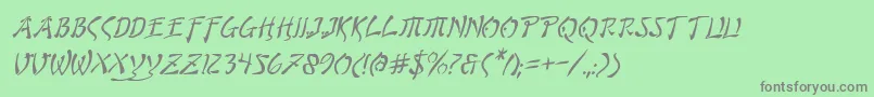 フォントBushidoItalic – 緑の背景に灰色の文字