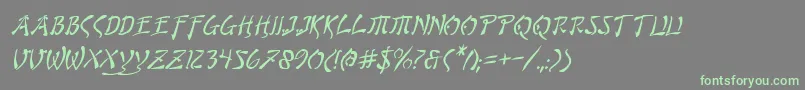 BushidoItalic-Schriftart – Grüne Schriften auf grauem Hintergrund