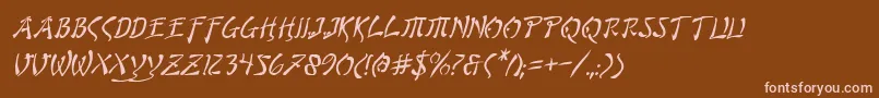 More about BushidoItalic Font BushidoItalic Font – Pink Fonts on Brown Background