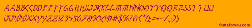 BushidoItalic Font – Purple Fonts on Orange Background