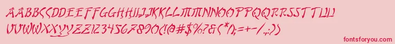 BushidoItalic Font – Red Fonts on Pink Background