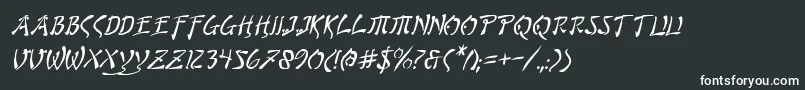 フォントBushidoItalic – 白い文字