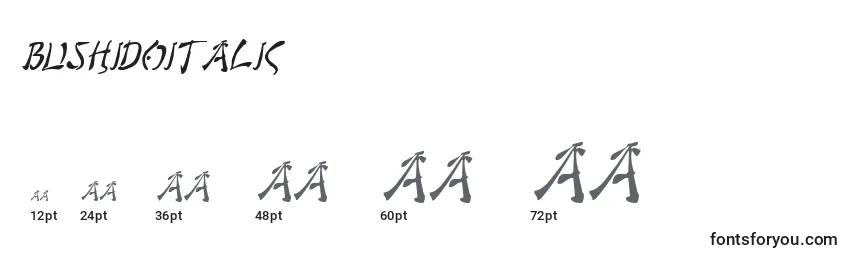 BushidoItalic Font Sizes
