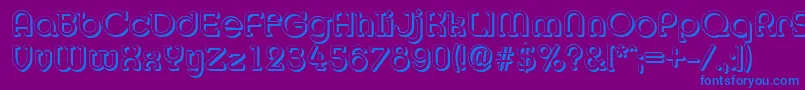 MexicoshadowRegular-Schriftart – Blaue Schriften auf violettem Hintergrund