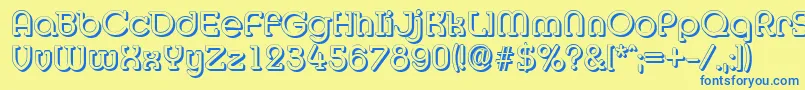 MexicoshadowRegular Font – Blue Fonts on Yellow Background