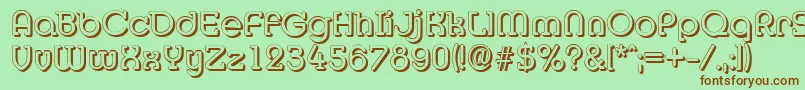 MexicoshadowRegular-Schriftart – Braune Schriften auf grünem Hintergrund