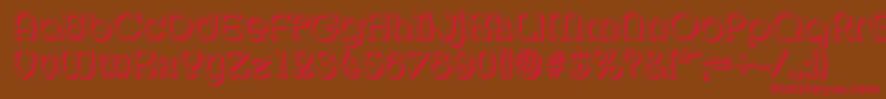 フォントMexicoshadowRegular – 赤い文字が茶色の背景にあります。