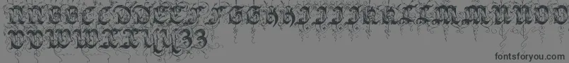 Sarabandinitials-Schriftart – Schwarze Schriften auf grauem Hintergrund