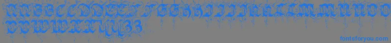 Sarabandinitials-Schriftart – Blaue Schriften auf grauem Hintergrund