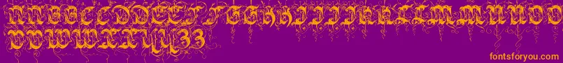 Sarabandinitials Font – Orange Fonts on Purple Background