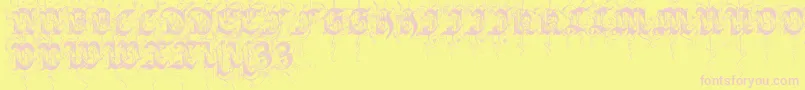 Sarabandinitials Font – Pink Fonts on Yellow Background