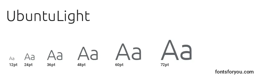 Размеры шрифта UbuntuLight