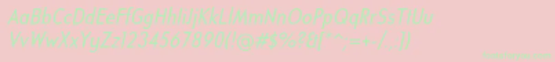 UniversalisadfstdConditalic Font – Green Fonts on Pink Background