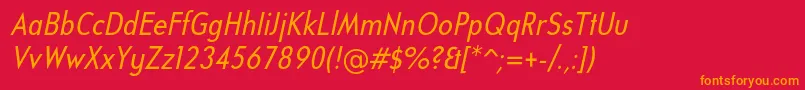 UniversalisadfstdConditalic Font – Orange Fonts on Red Background