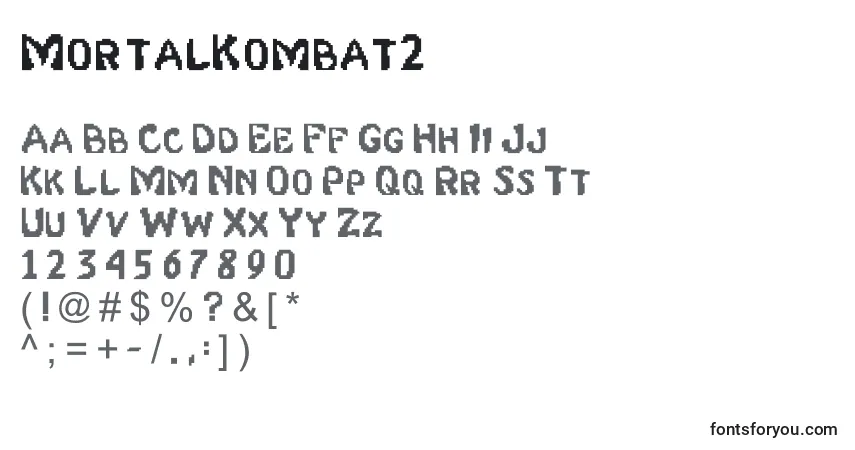 A fonte MortalKombat2 – alfabeto, números, caracteres especiais