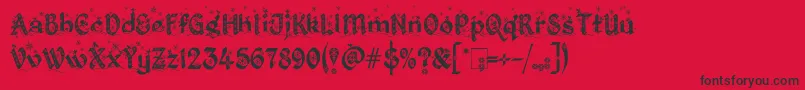 KingthingsChristmas2.2-Schriftart – Schwarze Schriften auf rotem Hintergrund