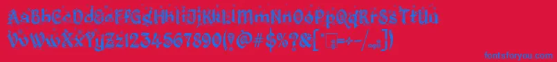 fuente KingthingsChristmas2.2 – Fuentes Azules Sobre Fondo Rojo