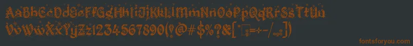 Шрифт KingthingsChristmas2.2 – коричневые шрифты на чёрном фоне