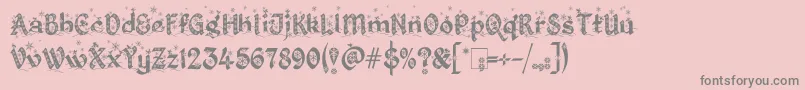 フォントKingthingsChristmas2.2 – ピンクの背景に灰色の文字