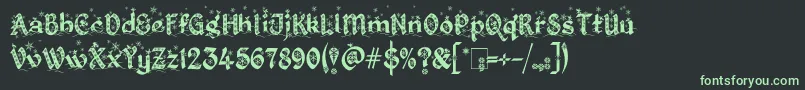KingthingsChristmas2.2 Font – Green Fonts on Black Background
