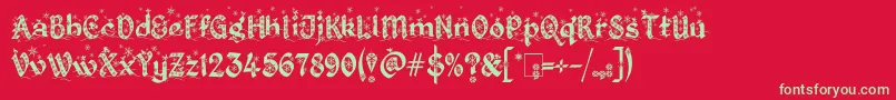KingthingsChristmas2.2 Font – Green Fonts on Red Background