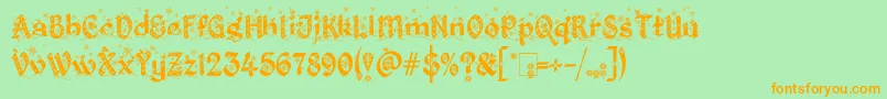 KingthingsChristmas2.2 Font – Orange Fonts on Green Background
