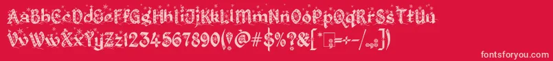 KingthingsChristmas2.2 Font – Pink Fonts on Red Background