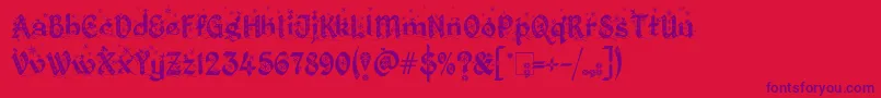 Fonte KingthingsChristmas2.2 – fontes roxas em um fundo vermelho
