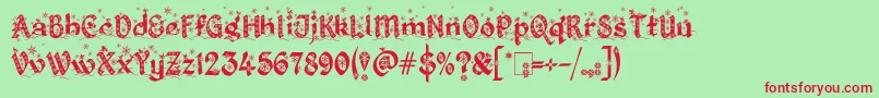 KingthingsChristmas2.2 Font – Red Fonts on Green Background