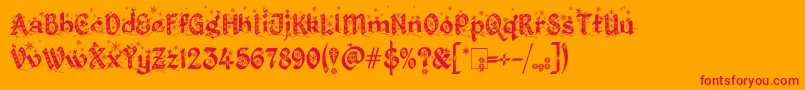 KingthingsChristmas2.2 Font – Red Fonts on Orange Background