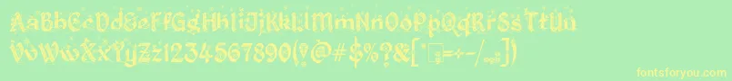 Fonte KingthingsChristmas2.2 – fontes amarelas em um fundo verde